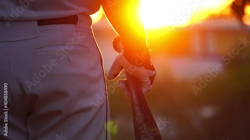 Footage Slow Motion: Baseball player at bat wide