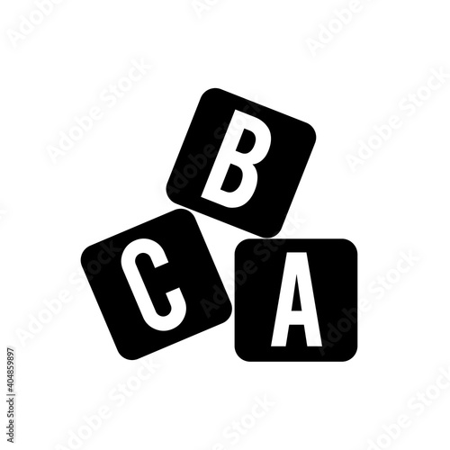 ABC cube icon illustration isolated  sign symbol
