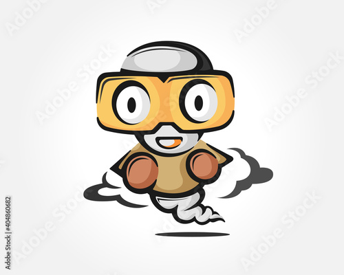 Classical art genie mascot character logo design illustration inspiration