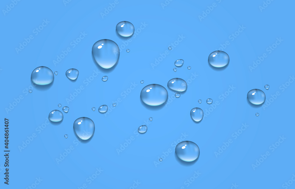 Vector water drops. PNG drops, condensation on the window, on the surface. Realistic drops.