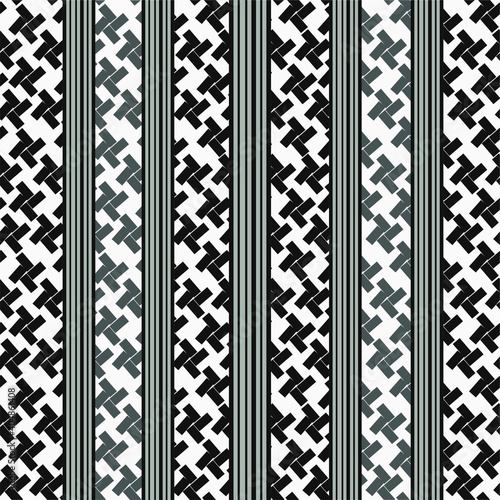 Seamless pattern with vertical stripes. Geometric pattern in black and white. Vintage ornament for wallpaper, printing on the packaging paper, textiles