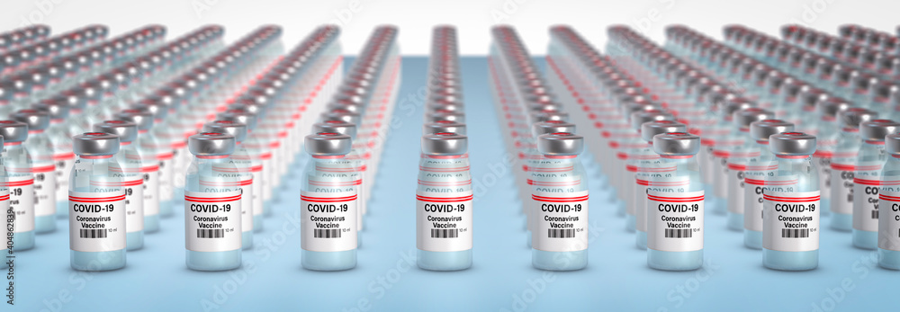 Corona virus vaccination bottles