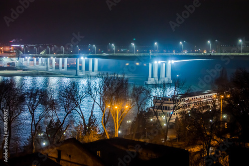 Night view of Voroshilovsky bridge, Rostov-on-Don