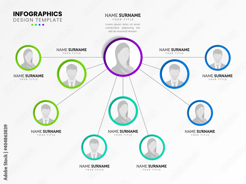 Infographic design template. Organization chart. Business hierarchy ...