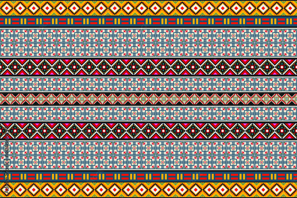 Abstract geometric ethnic oriental with floral pattern traditional Design for background Abstract geometric ethnic oriental with floral pattern traditional Design for background