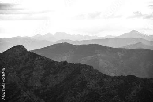 Mountains valley of the Pyrenees mountain range, Alt Pirineu Natural Park, province of Lleida, autonomous community of Catalonia, Spain photo