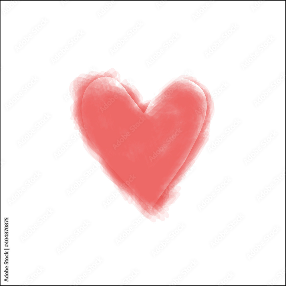 Valentines day card . Red heart vector