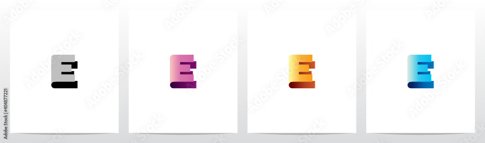 Abstract Book Formed Letter Logo Design E Abstract Book Formed Letter Logo Design E