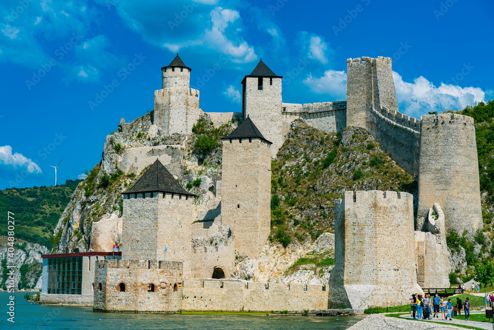 Golubac Fortress, a 14th century medieval fortress on Danube river in Serbia