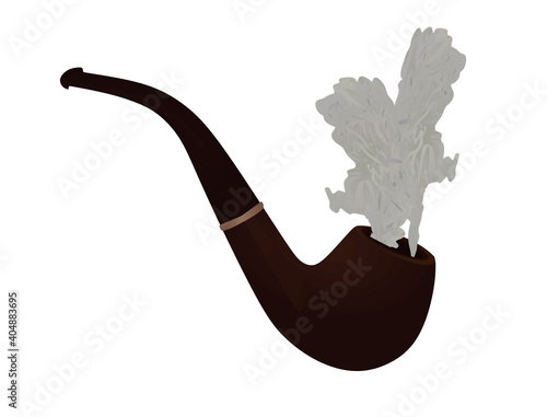 Brown smoking pipe. vector illustration