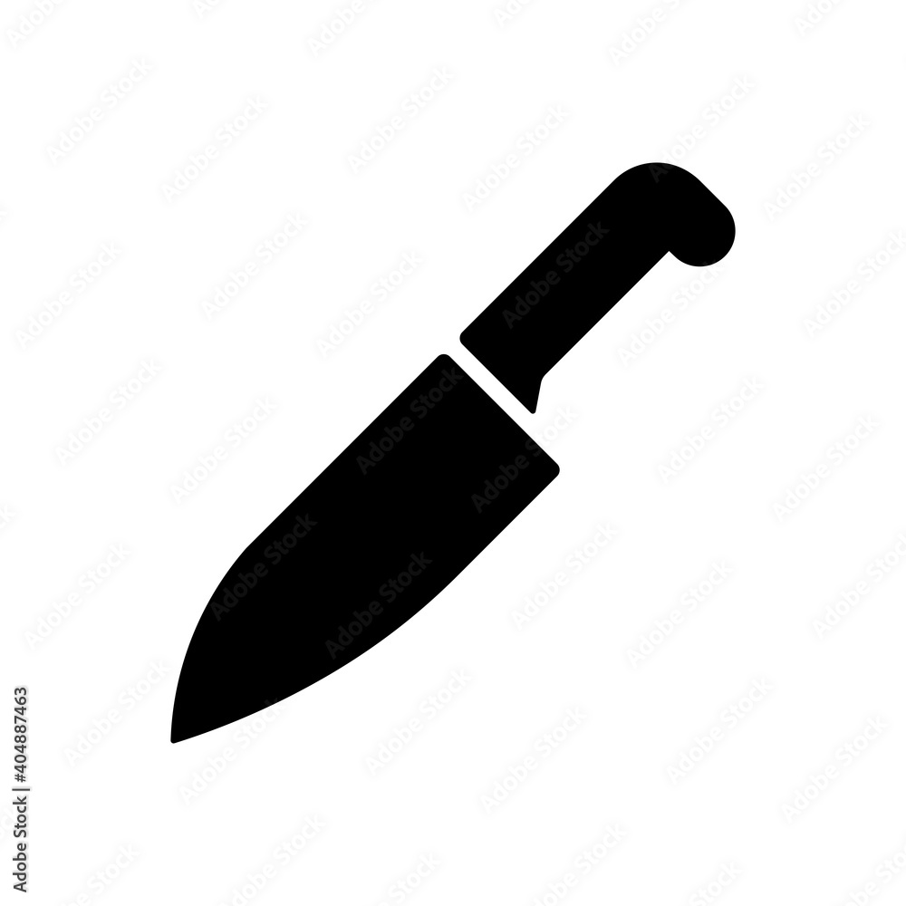 Chef kitchen knife glyph. Cutlery Chef kitchen knife glyph. Cutlery