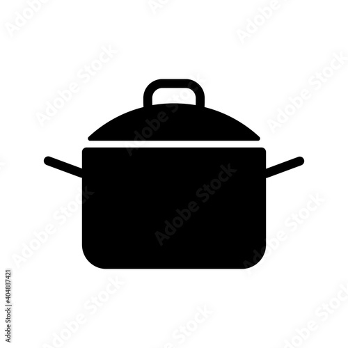 Saucepan glyph icon. Cooking pot or pan sign