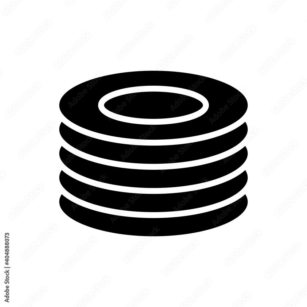 Plates, dishes vector glyph icon Plates, dishes vector glyph icon
