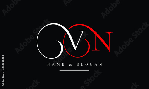 NV, VN, N, V abstract letters logo monogram photo