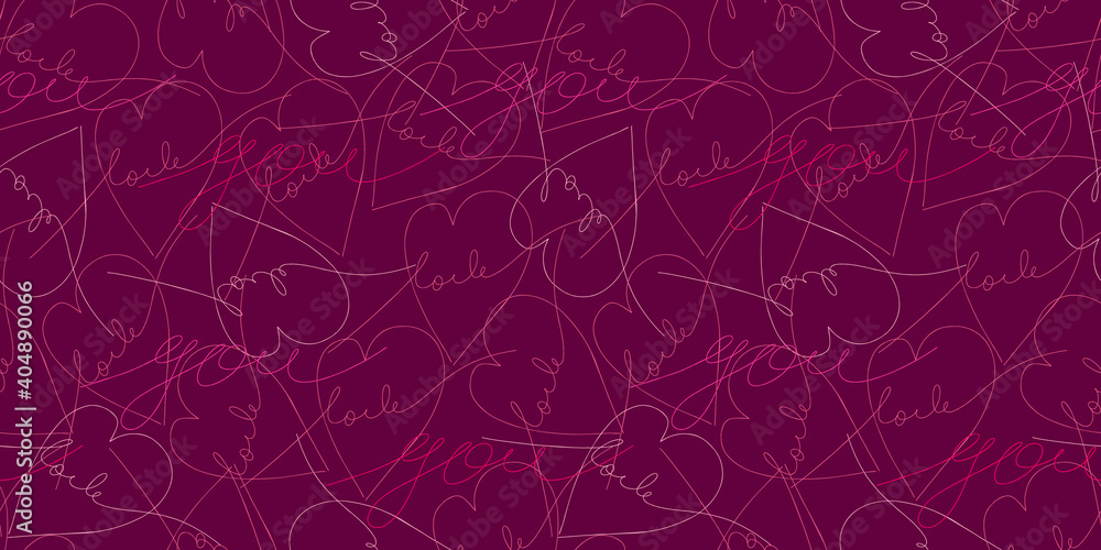 Beautiful Vector illustration. Seamless pattern with hearts.
