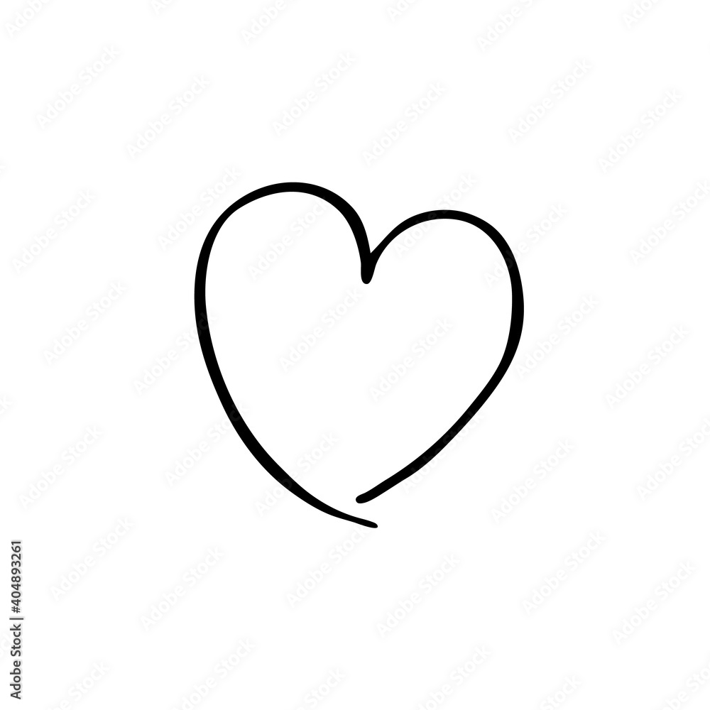 Doodle heart for the holiday of valentine's day. Abstract heart for postcards, decoration, web, print. Hand-drawn.