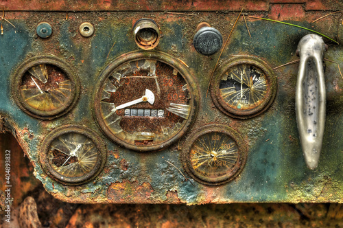 dashboard of old vintage car