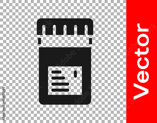 Black Biologically active additives icon isolated on transparent background. Vector.