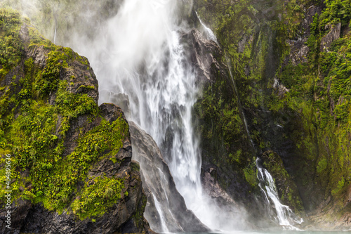 Waterfall  Milford Sound  New Zealand