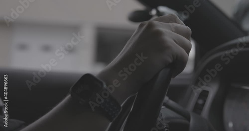 Hands at the Wheel Police Car 4K