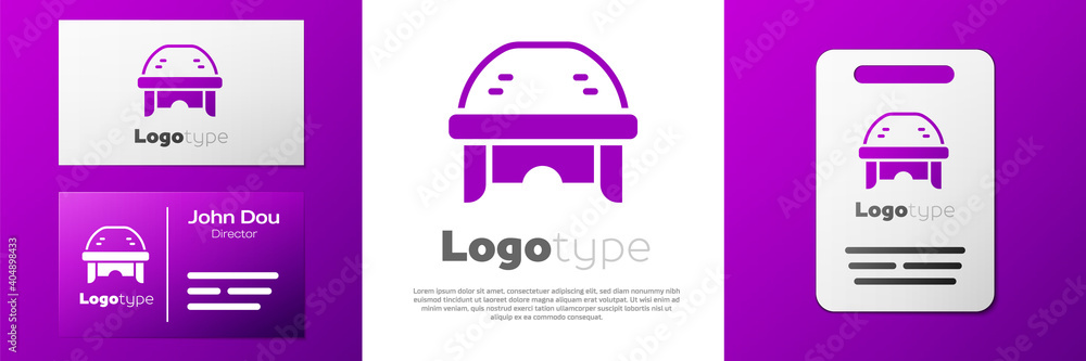 Obraz na plátně Logotype Hockey helmet icon isolated on white background