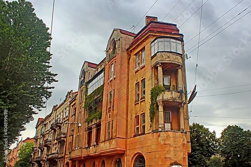 Skinny building on Bandera Street, Lviv, Ukraine photo