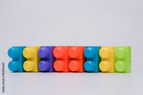 Multi-coloured plastic Bricks construction