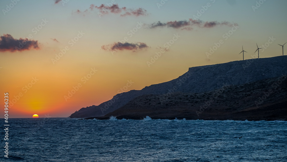 Sonnenaufgang am Meer auf Kreta