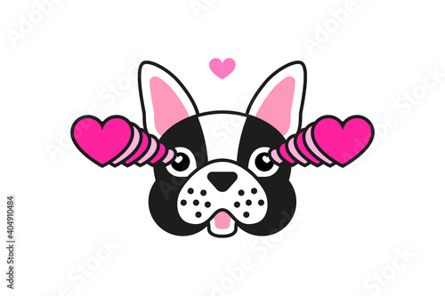 French bulldog fall in love meme sticker