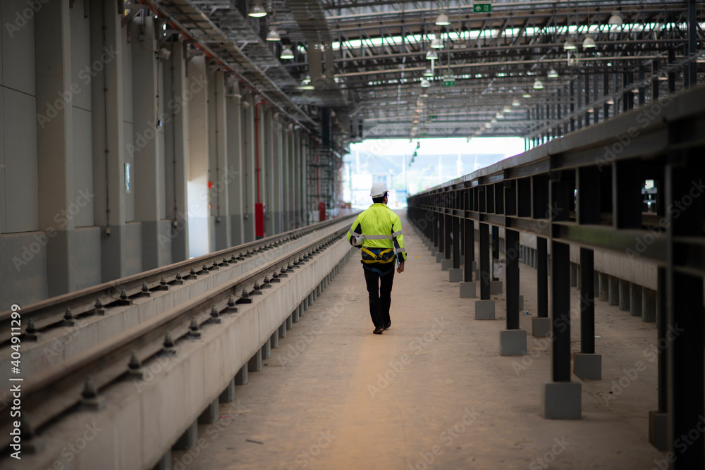 people walking in depot of train. people walking in depot of train.
