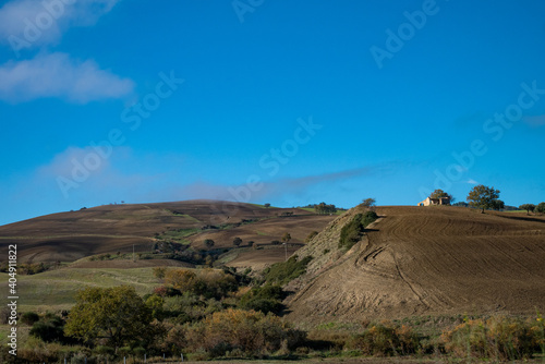 Campi  a de la Basilicata  regi  n del sur de Italia. Paisaje rural.