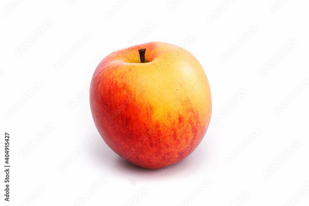 Red and yellow apple on white background Red and yellow apple on white background