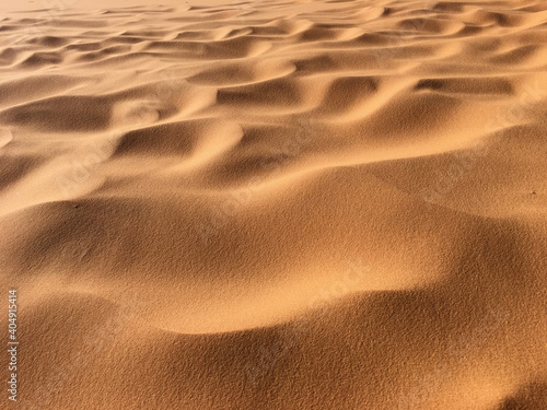 Step tracks and wind tracks at desert of North Africa Bechar Algeria, sandy Taghit desert © Oguz Dikbakan