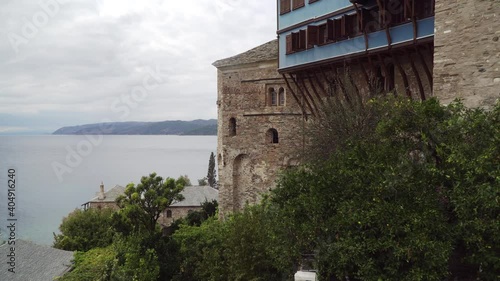 Architecture of Docheiariou monastery, Mount Athos, Athos, Halkidiki, Greece photo