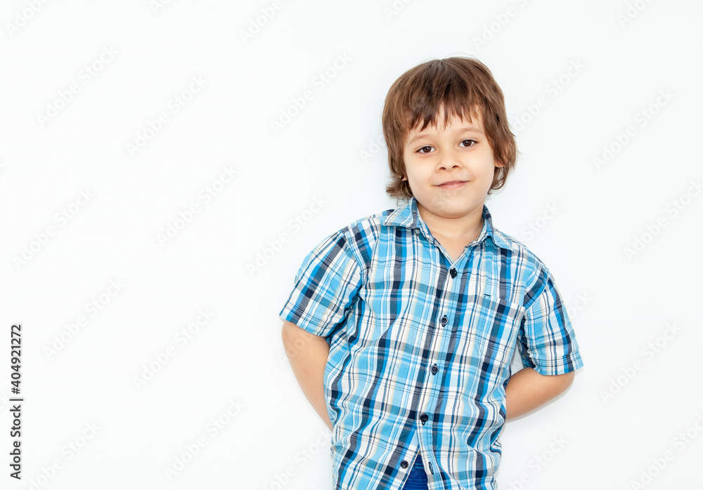 portrait of an emotional boy on a light background portrait of an emotional boy on a light background