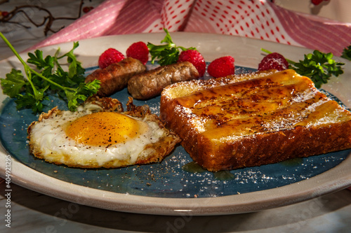 Breakfast French Toast Egg Sausage