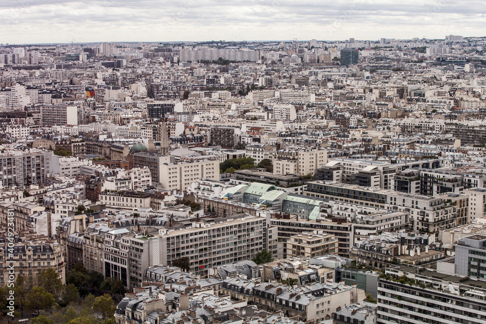 Paris. Aerial view of the capitals of France.