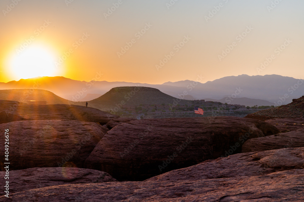 Southwest American desert sunset.