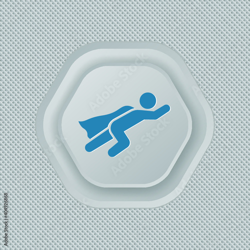 Super hero sign.button on white