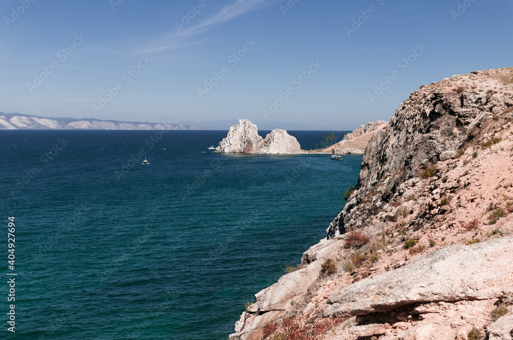 Fototapeta premium Cape Burkhan or Shamanka Rock on Lake Baikal