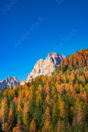 Panoramic view of magical nature in Dolomites at the national pa