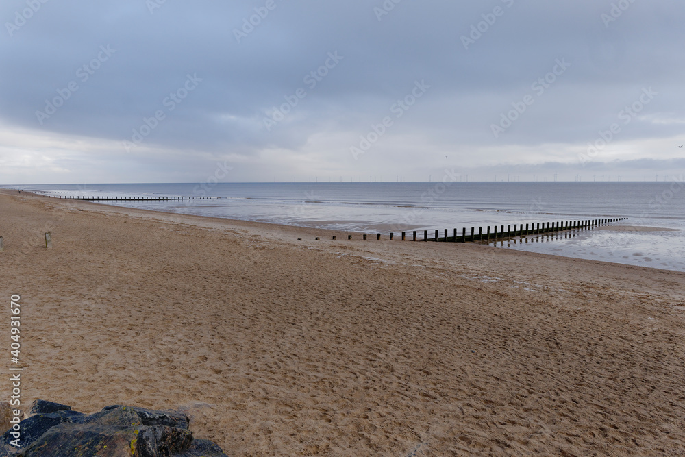 Skegness beach in the winter