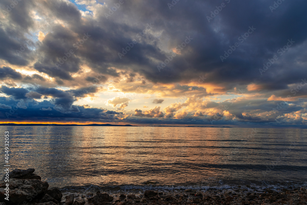 Sunset at the sea, Zaton village near Nin, Croatia Sunset at the sea, Zaton village near Nin, Croatia