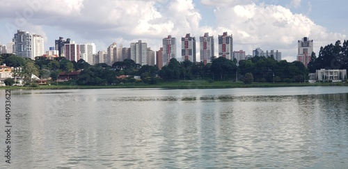 city skyline Barigui Park Curitiba Brazil photo