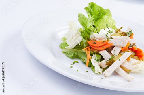 fresh salad on the white