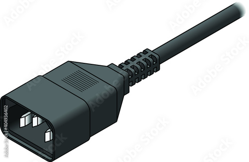 A PC/laptop power cord: 3-pin receptacle/socket.