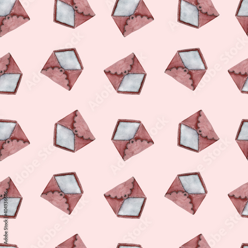 Watercolor seamless pattern on Valentine's day. Cute pattern for gift, postcard, digital paper