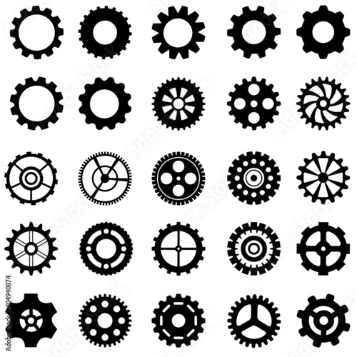 Gear icon vector set. clockwork illustration sign collection. Mechanics symbol.