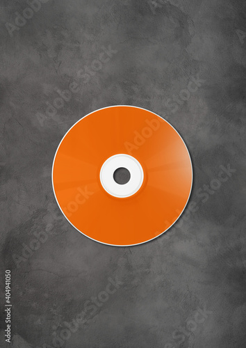 Orange CD - DVD mockup template isolated on concrete background