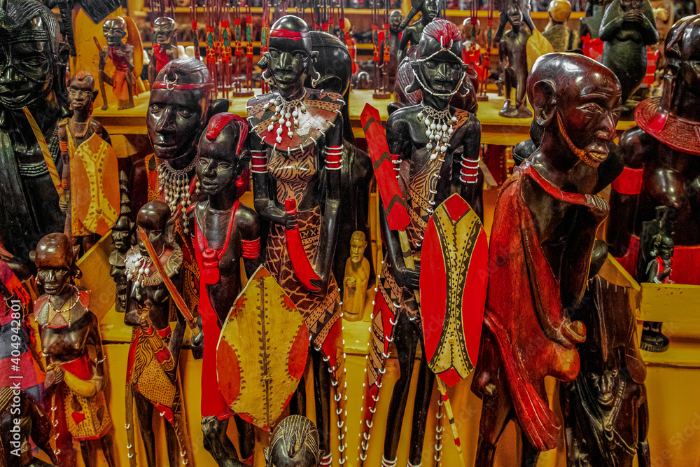 traditional African masks and handmade figurines from the Masai village at the gift shop.